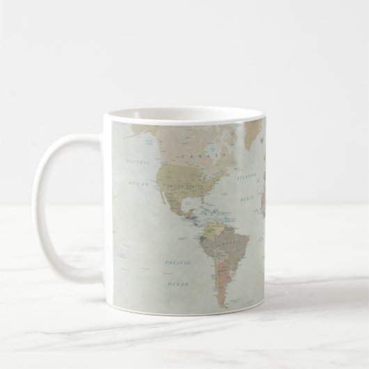 Wereldkaart koffiemok (Links)