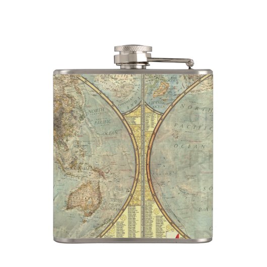  Wereldkaart Kolf Heupfles (Achterkant)