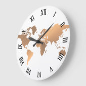 wereldkaart koperklok grote klok (Hoek)