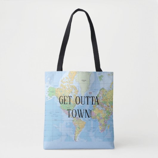 Wereldkaart krijgt buitenstad tote bag (Voorkant)