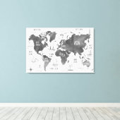Wereldkaart Kunst Zwart Wit Nautilus Canvas Afdruk (Insitu (Houten vloer))