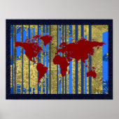 wereldkaart kunstdecor poster (Voorkant)