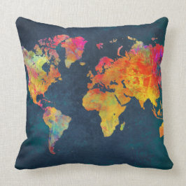 wereldkaart kussen
