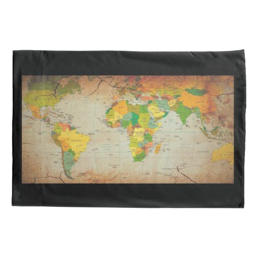  Wereldkaart Kussensloop (Achterkant)