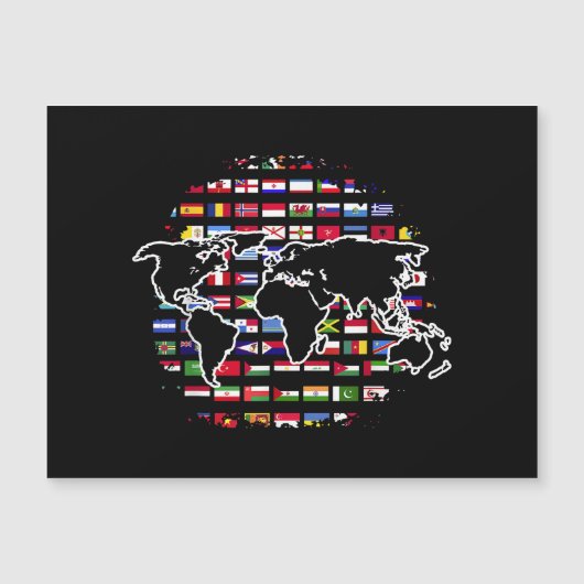 Wereldkaart landvlaggen internationale organisatie (Voorkant)