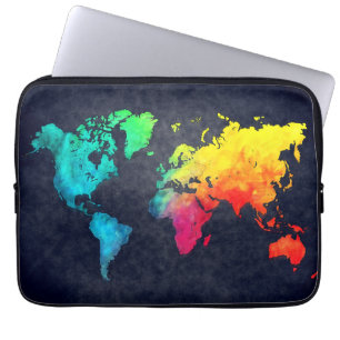 wereldkaart laptop sleeve