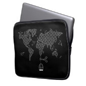 Wereldkaart Laptop Sleeve (Voorkant Links)