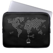 Wereldkaart Laptop Sleeve (Voorkant)