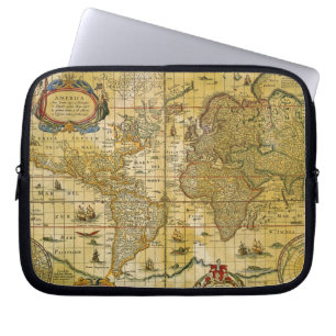  Wereldkaart Laptop Sleeve