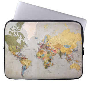 wereldkaart laptop sleeve
