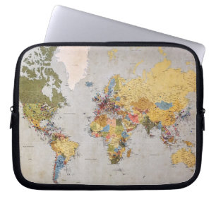 wereldkaart laptop sleeve