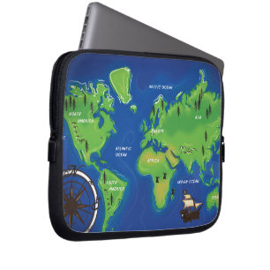 Wereldkaart Laptop Sleeve