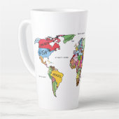 Wereldkaart Latte Mok (Linkerhoek)