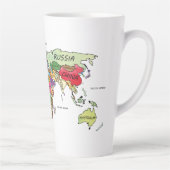 Wereldkaart Latte Mok (Rechts)