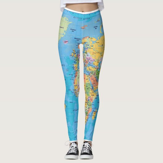 WERELDKAART LEGGINGS (Voorkant)