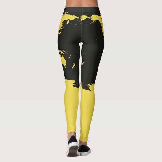 Wereldkaart Leggings (Achterkant)