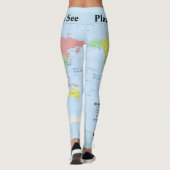 Wereldkaart Leggings JOUW NAAM Yoga Pants S to XL (Achterkant)