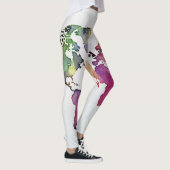 wereldkaart Leggings Witte Waterverf met meerdere  (Rechts)
