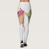 wereldkaart Leggings Witte Waterverf met meerdere  (Achterkant)