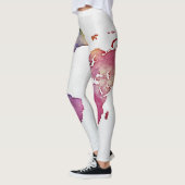 wereldkaart Leggings Witte Waterverf met meerdere  (Links)