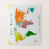 Wereldkaart legpuzzel (Verticaal)