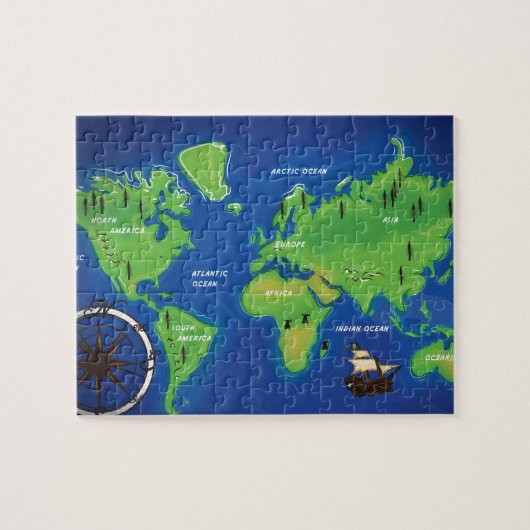 Wereldkaart Legpuzzel (Horizontaal)