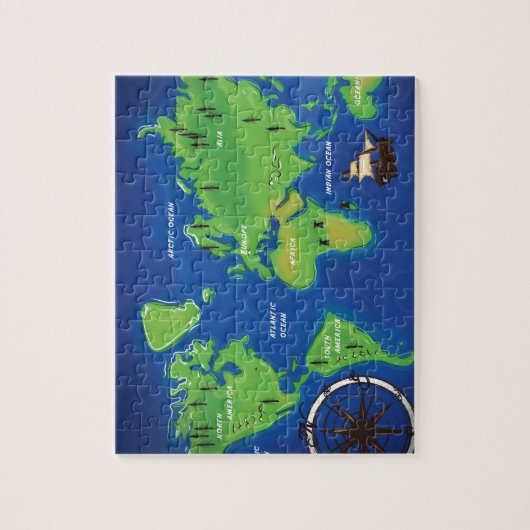 Wereldkaart Legpuzzel (Verticaal)