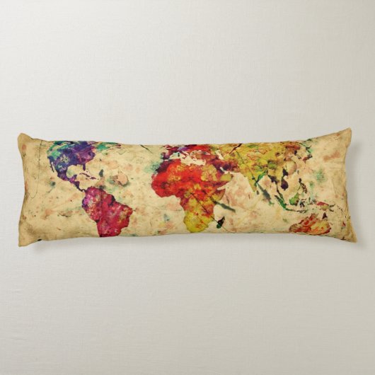 wereldkaart lichaamskussen (Achterkant)