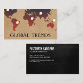 Wereldkaart | Locatiemarkeringen Visitekaartje (Voorkant / Achterkant)