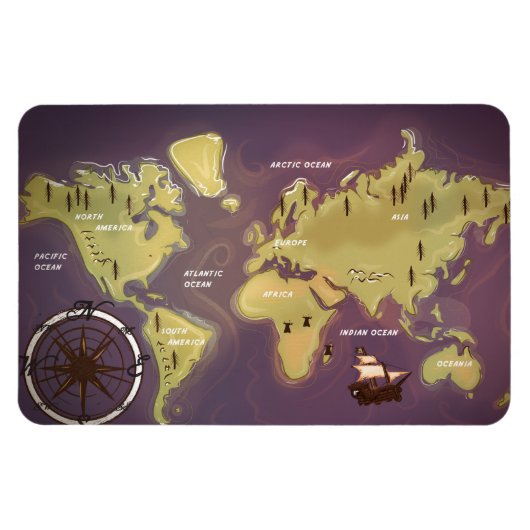 Wereldkaart Magneet (Horizontaal)