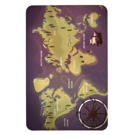 Wereldkaart Magneet (Verticaal)