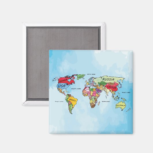 Wereldkaart Magneet (Voorkant / Achterkant)