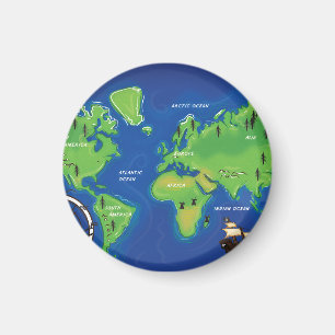 wereldkaart magneet