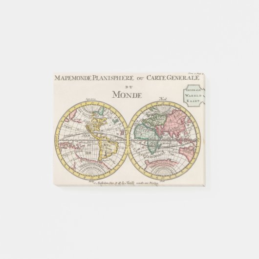 Wereldkaart Mapemonde Daniel de Lafeuilledelete Post-it® Notes (Voorkant)