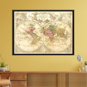 Wereldkaart Mappa Totius Mundi (1775) Canvas Afdruk (Insitu (Woonkamer))