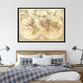 Wereldkaart Mappa Totius Mundi (1775) Canvas Afdruk (Insitu (Slaapkamer))