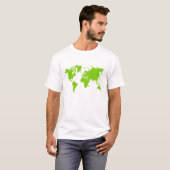 Wereldkaart - Marsgroen T-shirt (Voorkant volledig)