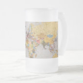wereldkaart matglas bierpul (Voorkant rechts)