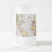 wereldkaart matglas bierpul (Voorkant links)