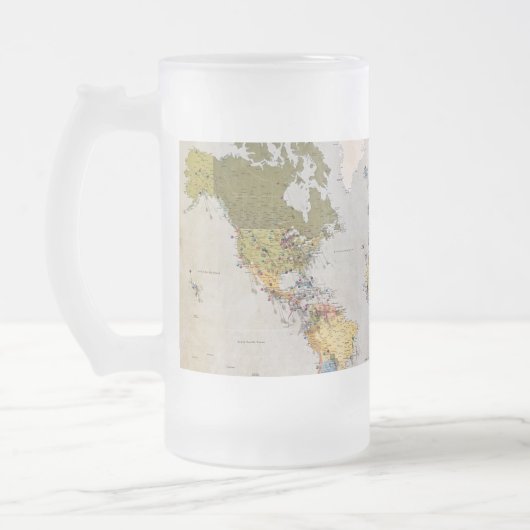 wereldkaart matglas bierpul (Links)