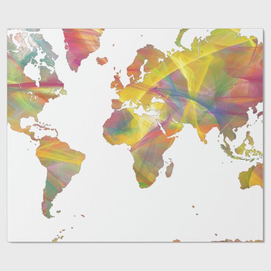 WERELDKAART MC 2 - CADEAUPAPIER (Vlak)