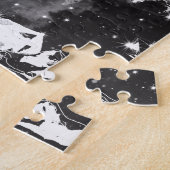 wereldkaart melkweg zwart-wit legpuzzel (Zijkant)