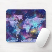 wereldkaart melkwegblauw 4 muismat (Met muis)