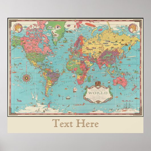 Wereldkaart Mercator Map of the World Poster (Voorkant)