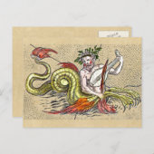 Wereldkaart Merman en Lyre Briefkaart (Voorkant / Achterkant)