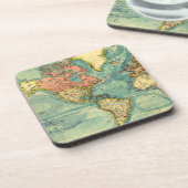 Wereldkaart met Amerikaanse kaarten Geografie Bier Onderzetter (Linkerzijde)