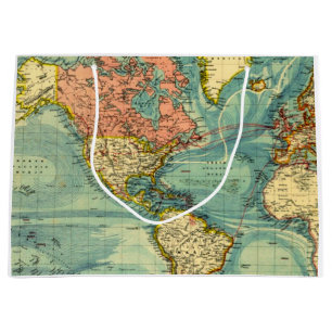 wereldkaart met Amerikaanse kaarten Geografie Groot Cadeauzakje
