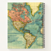 Wereldkaart met Amerikaanse kaarten Geografie Notitieboek (Achterkant)