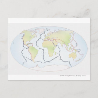 Wereldkaart met bord marges briefkaart