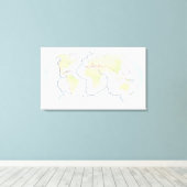 Wereldkaart met bord marges canvas afdruk (Insitu (Houten vloer))